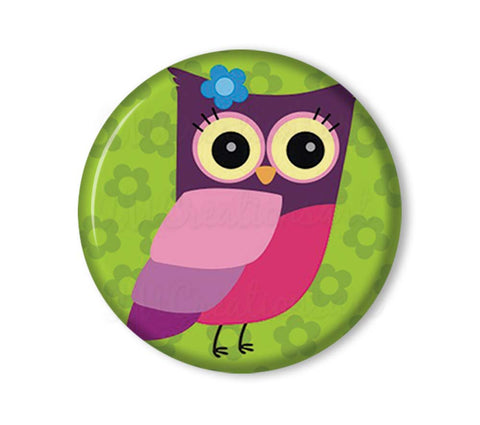 Pretty Purple Tree Owl on purple