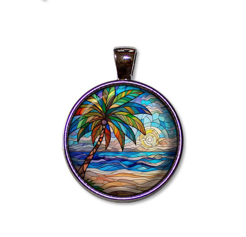 Faux Stained Glass Ocean Sunset