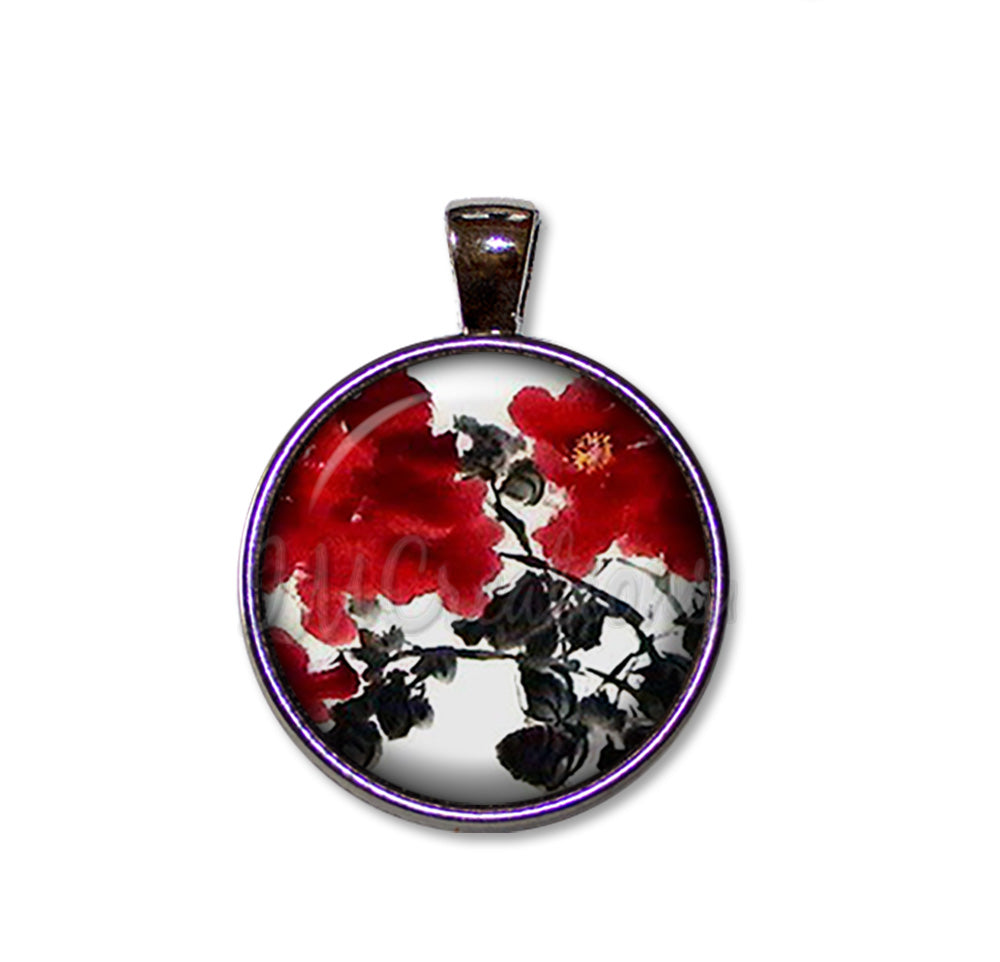 Red Black Flower Design