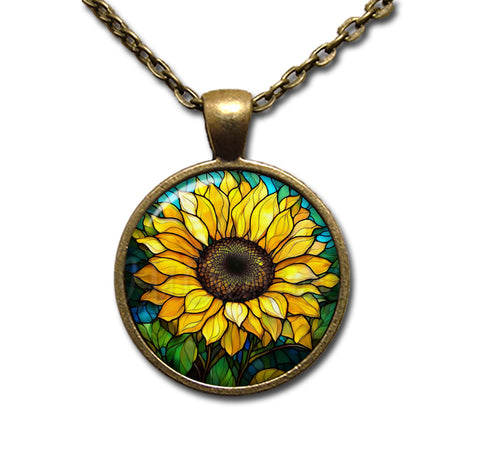 Faux Stained Sunflower