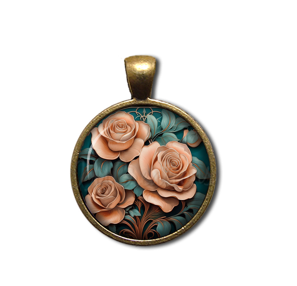 Art Nouveau Peach Roses