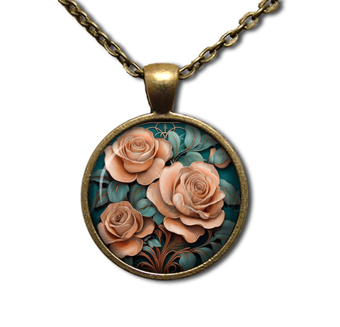 Art Nouveau Peach Roses