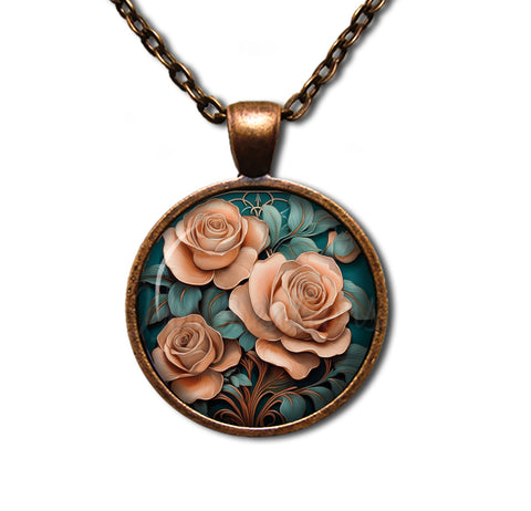 Art Nouveau Peach Roses