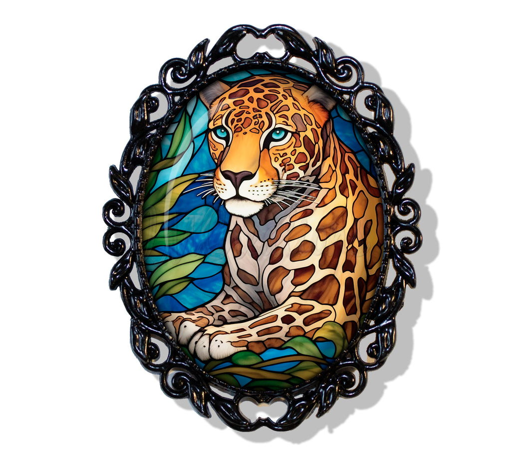FAUX Stained Glass Cheetah