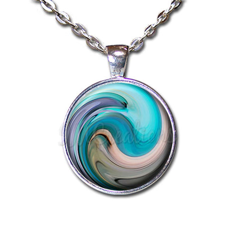 Blue Ocean Beach Swirl Pattern