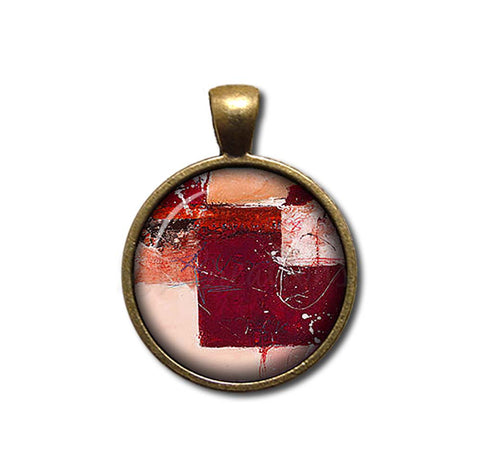 Abstract Square Wine Red