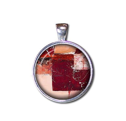 Abstract Square Wine Red