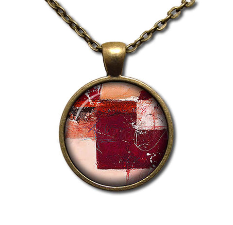 Abstract Square Wine Red