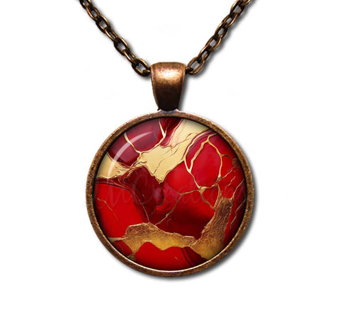 Faux Kintsugi Style Red