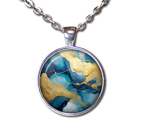 Faux Kintsugi Style Sky Blue