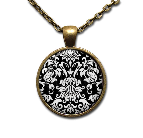 Damask Black White
