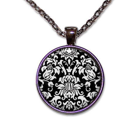 Damask Black White