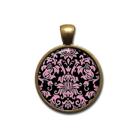 Damask Pink Black