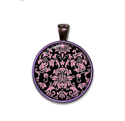 Damask Pink Black