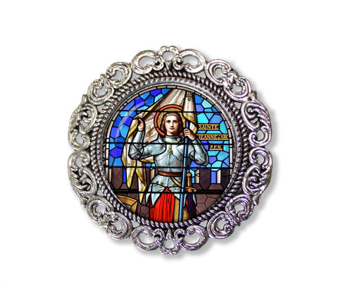 Faux Stained Glass Joan of Arc