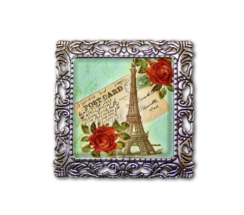 Victorian Style Eiffel Tower Red Roses