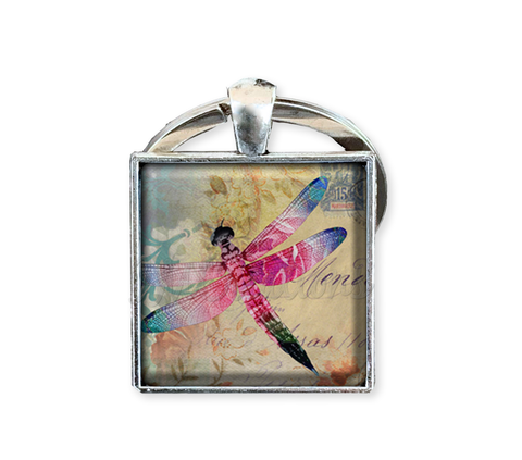 Blue Pink Winged Dragonfly