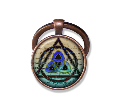 Triquetra Celtic Knot Trinity Blue Brown