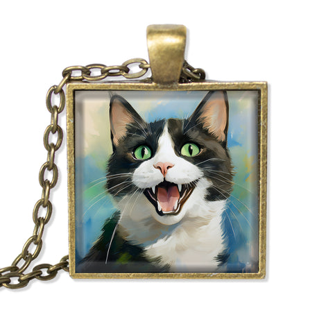 Laughing Tuxedo Cat [square]