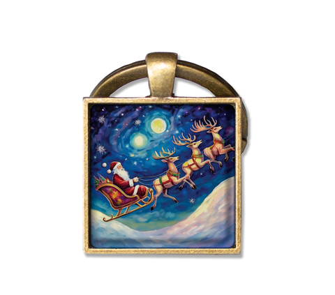 Santa on Sleight with Reindeer