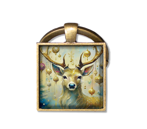 Golden Reindeer with Ornaments