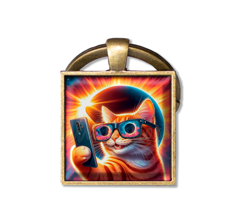 Tabby Cat Selfie Solar Eclipse