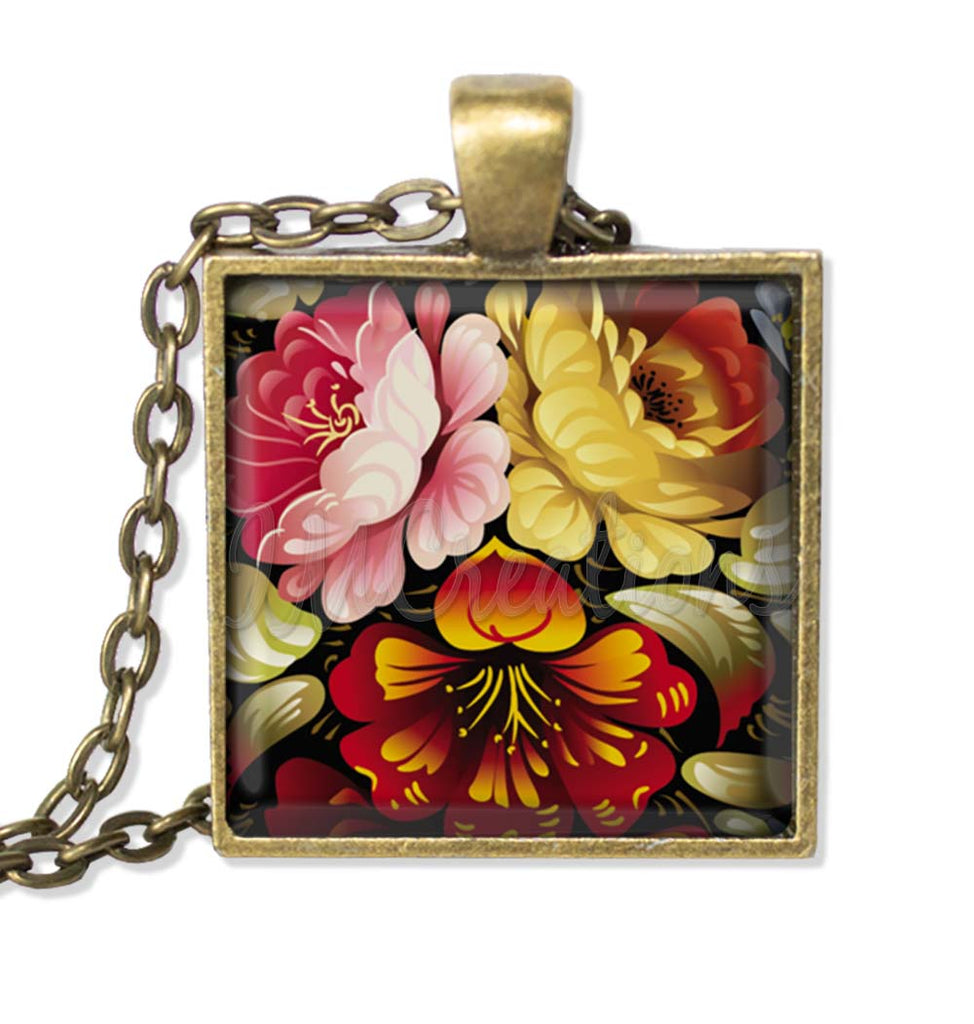 Cluster of Russian Folk Art Flowers