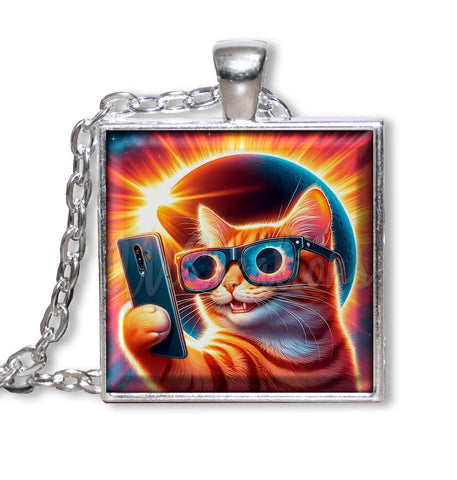 Tabby Cat Selfie Solar Eclipse