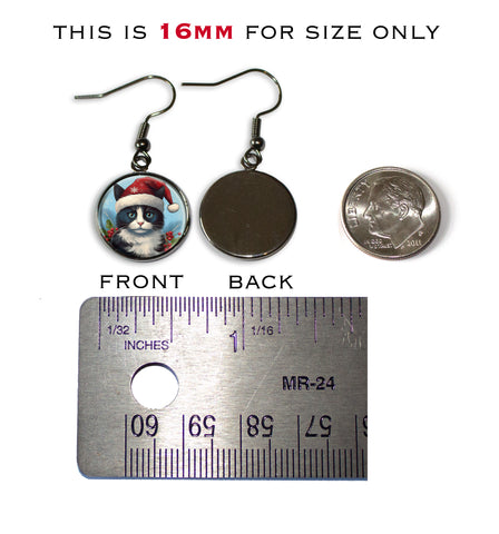 Tuxedo Cat with Santa Hat