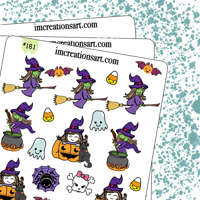 Halloween Witches Ghosts Bones Candy