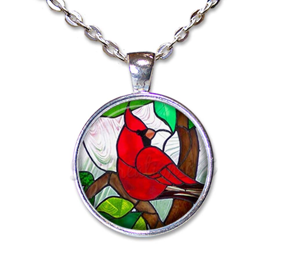 Red Cardinal Faux Stained Glass