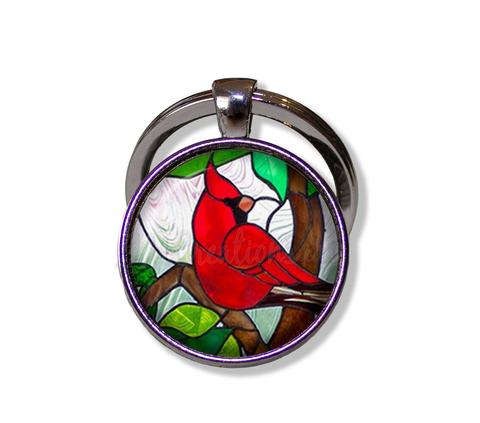 Red Cardinal Faux Stained Glass