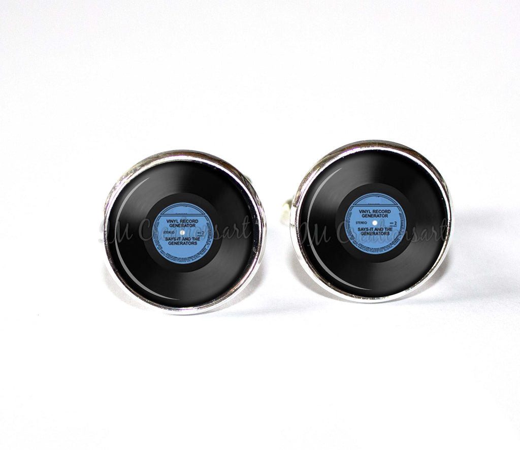 Retro Vinyl Record Blue