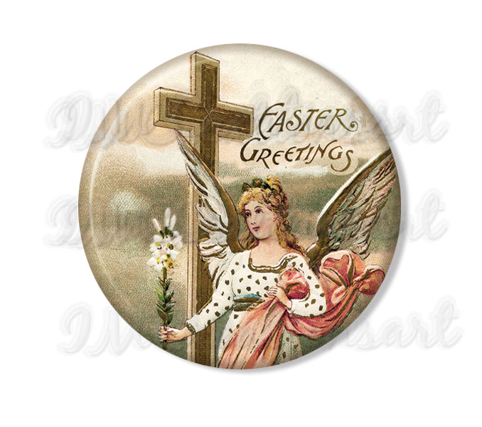 Vintage Easter Greeting Angel with Cross