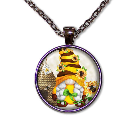 Gnome with Sunflowers and Beehive