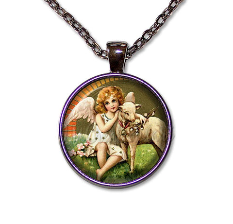 Vintage Easter Angel and Lamb