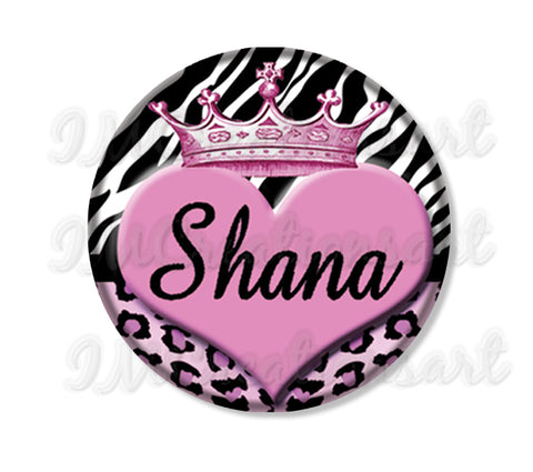 Personalized Name Crown Animal Print