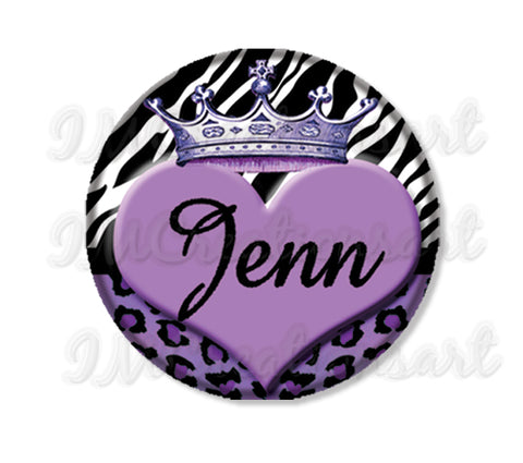 Personalized Name Crown Animal Print