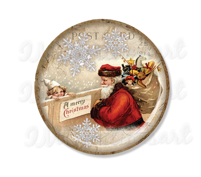 Vintage Santa Delivering Christmas Gifts