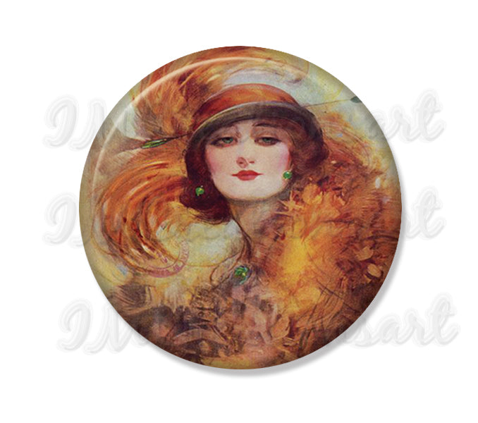 Art Deco Green Eye Flapper