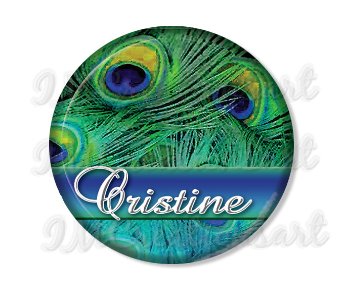 Personalized Name Peacock Feather