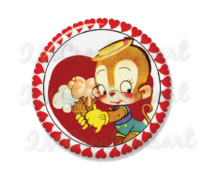 Retro Valentine Monkey