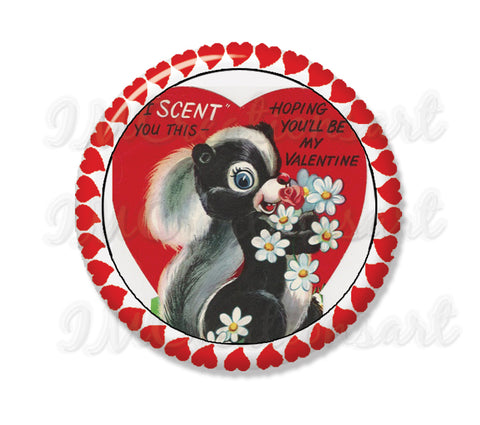 Retro Valentine Sweet Skunk