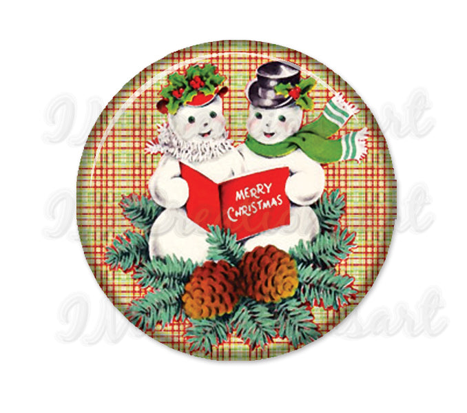 Retro Snowman Couple
