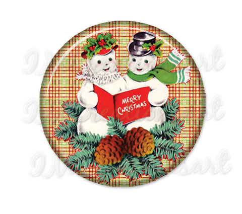 Retro Snowman Couple