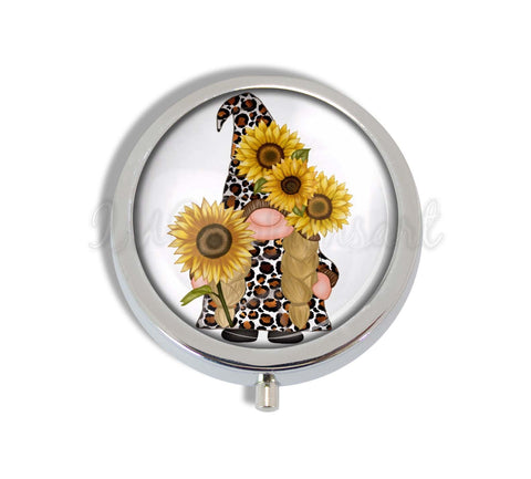 Cute Gnome with Sunflowers