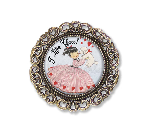 Retro Valentine I Like You Poodle