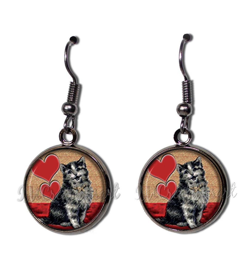 Cat Red Hearts Valentine