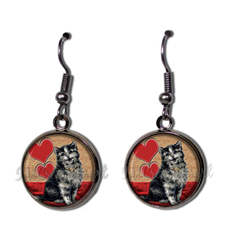 Cat Red Hearts Valentine