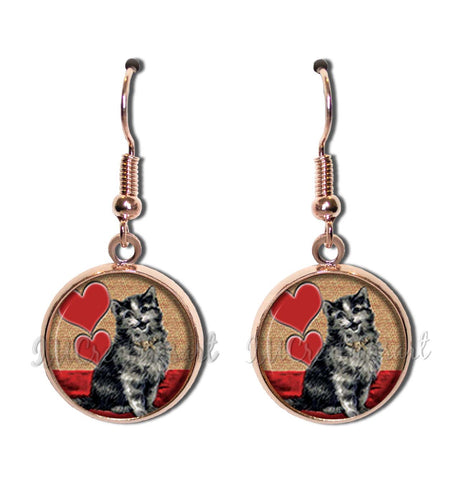 Cat Red Hearts Valentine